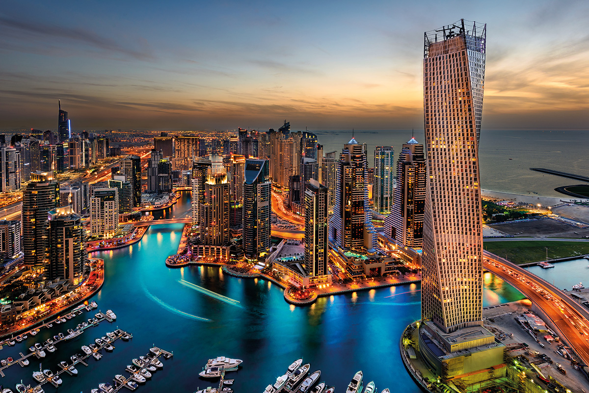 Esplendor - O horizonte de arranha-céus comprova que a cidade se tornou a meca da arquitetura e da riqueza no Oriente Médio