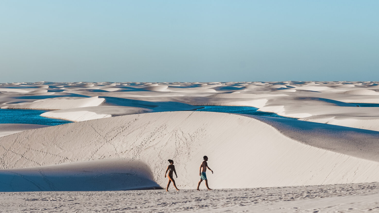 Lençóis,Maranhenses,,Brazil,-,July,24,2019:,Travel,Couple,Trek