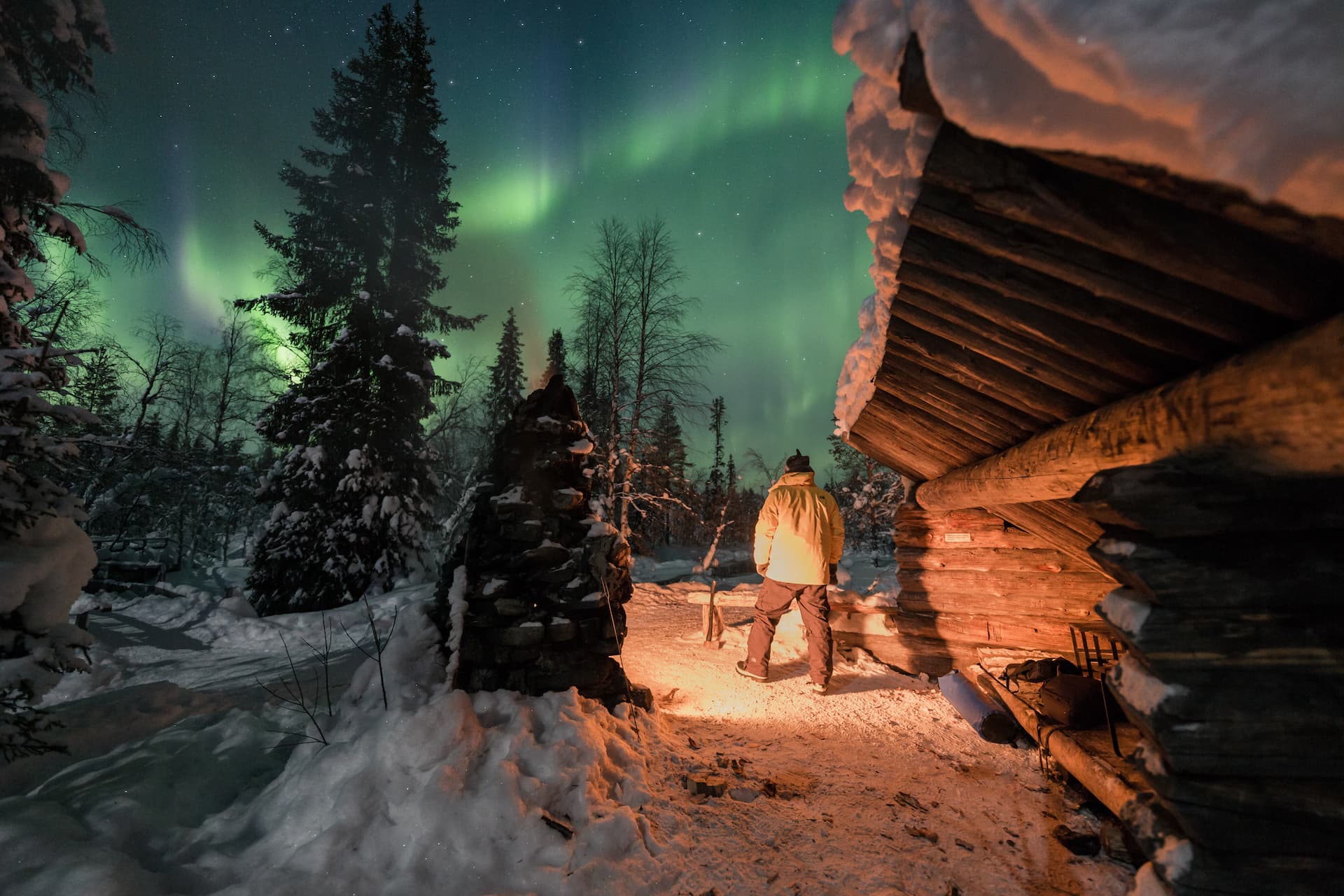 Natal na Lapônia neve e aurora boreal (1)