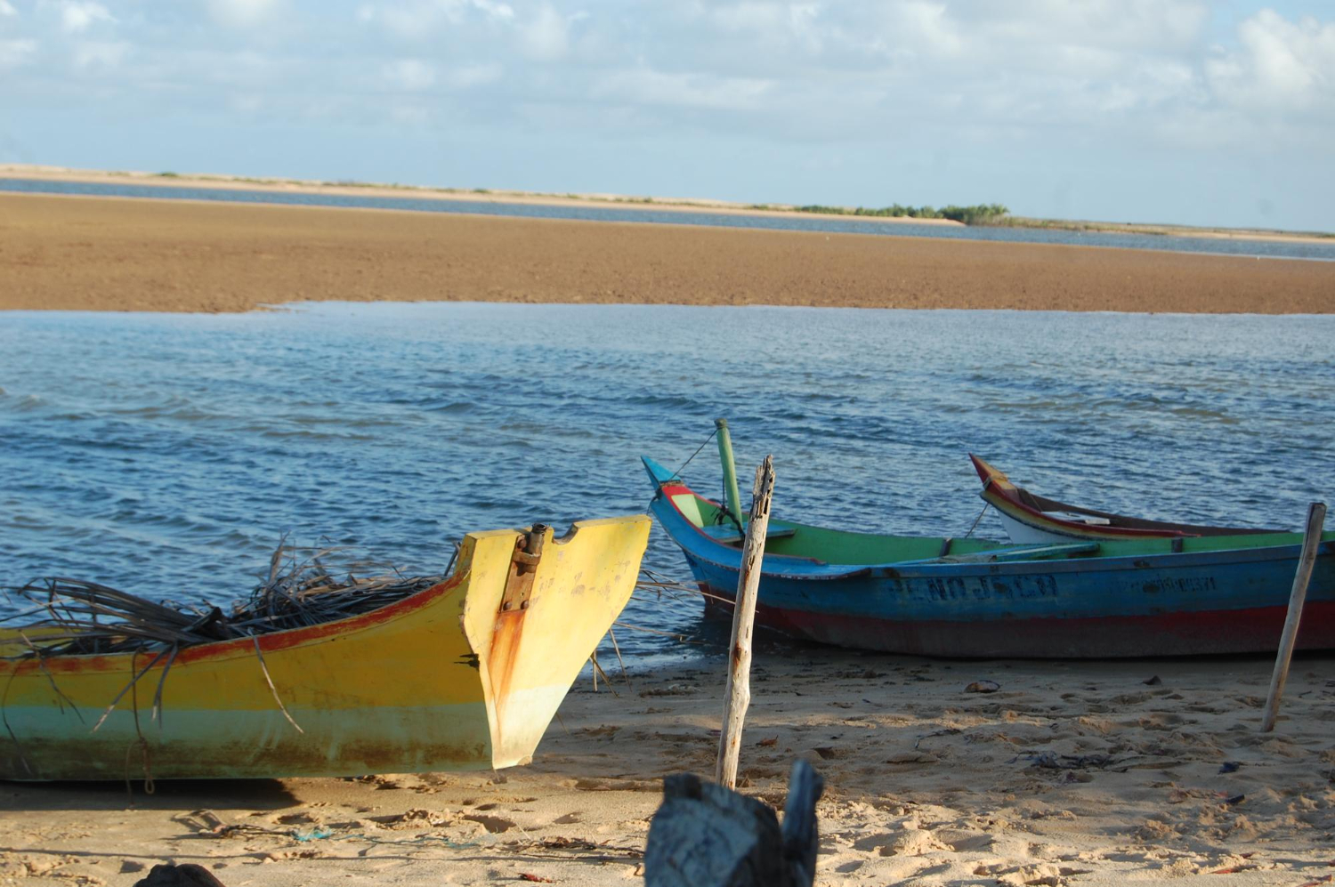 Barcos na praia deserta de Ponta dos Mangues (Créditos FreepikPauloCahet)